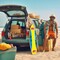 4 Pcs Summer Giant Surfboard Wall Decor Large Wooden Beach Surfboard Wall Hanging Sign Wood Surf Boards for Decorating Foldable Tropical Wall Decor for Bedroom Home Bar Party